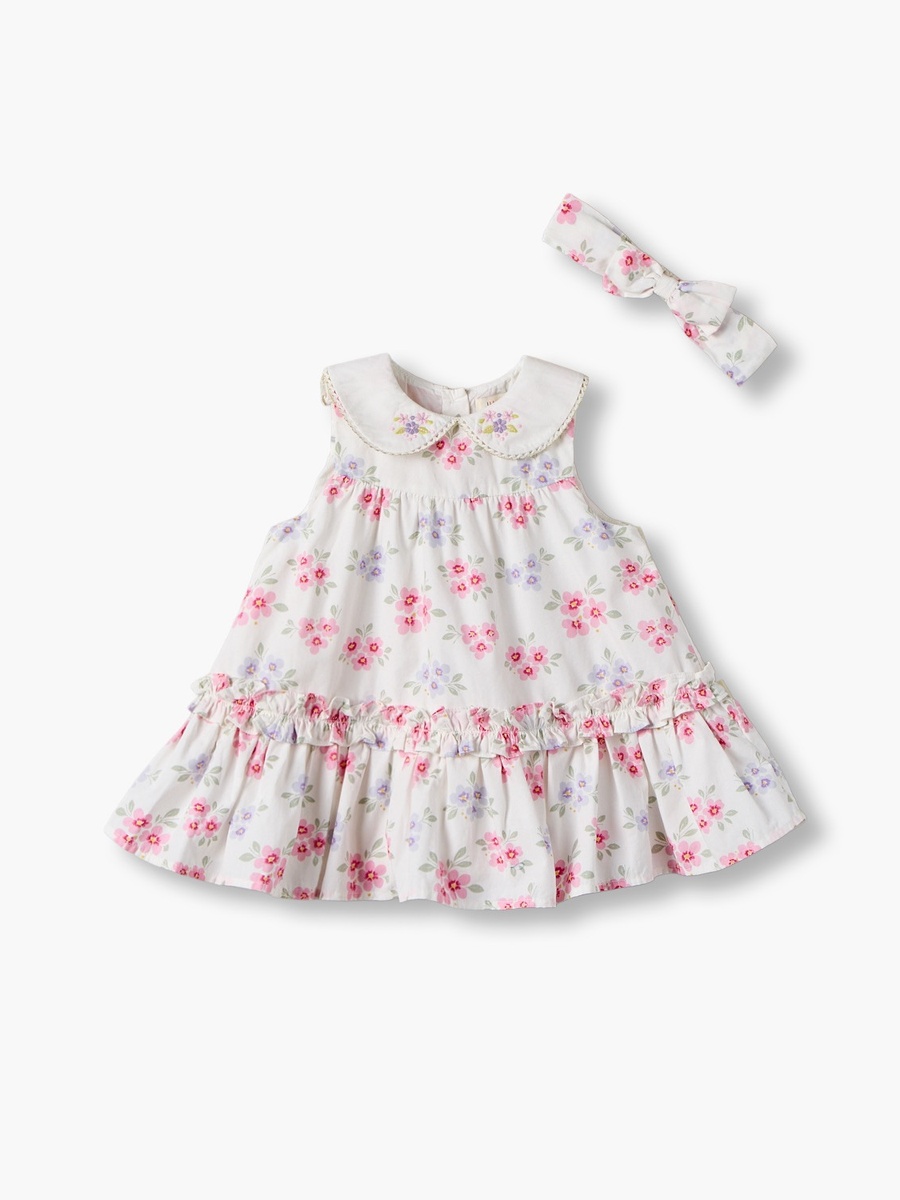 Collared Sleeveless Knee Length Dress with Headband