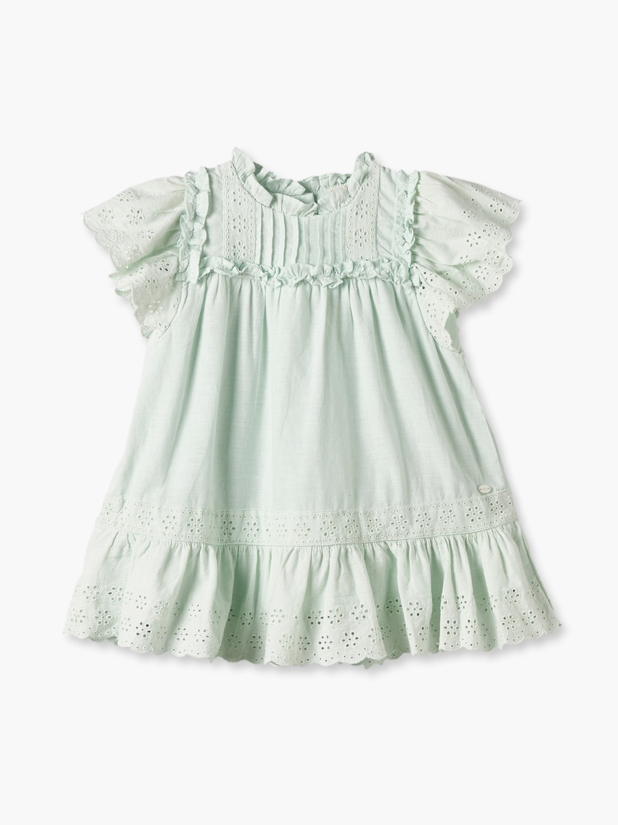 Pie Crust Neck Short Sleeves Knee Length Dress with Headband