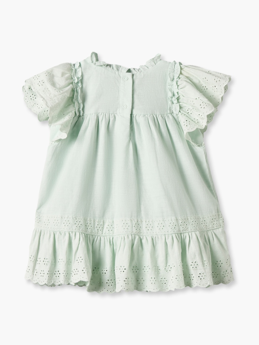 Pie Crust Neck Short Sleeves Knee Length Dress with Headband