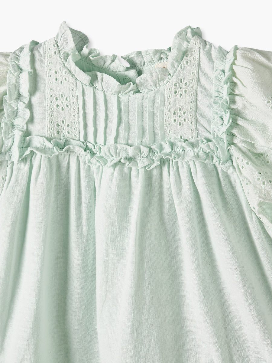 Pie Crust Neck Short Sleeves Knee Length Dress with Headband