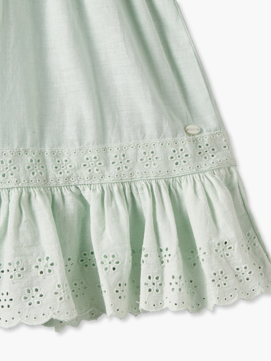 Pie Crust Neck Short Sleeves Knee Length Dress with Headband