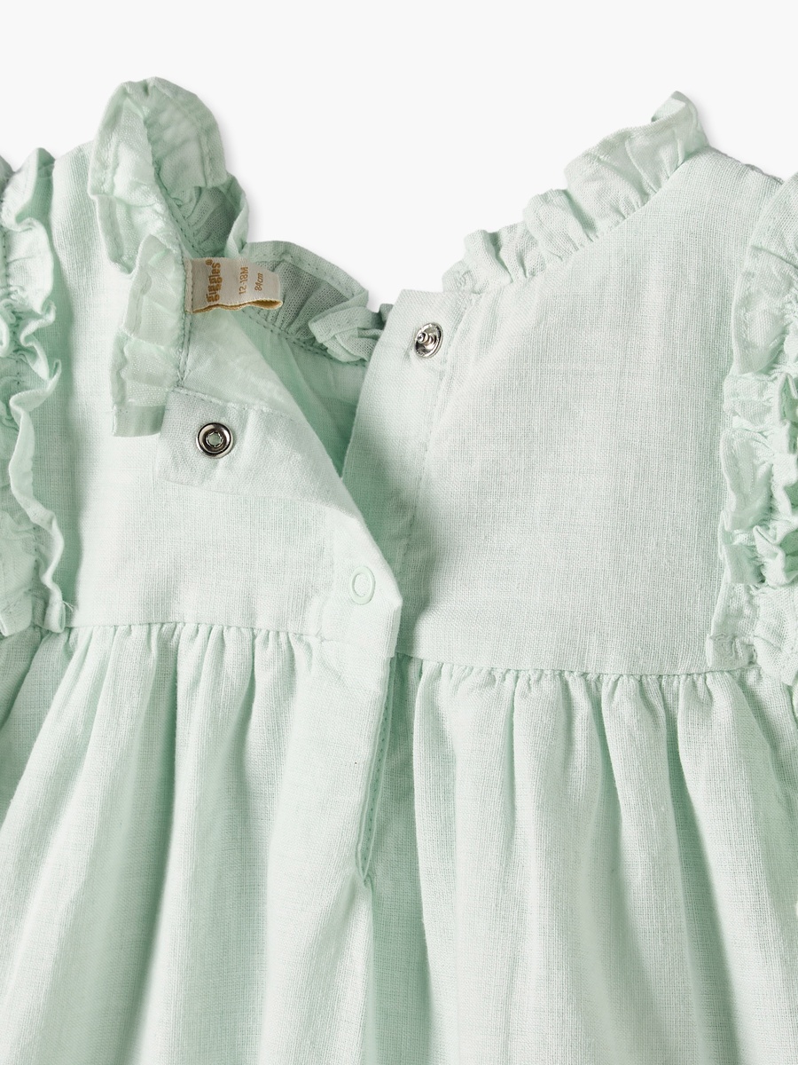 Pie Crust Neck Short Sleeves Knee Length Dress with Headband