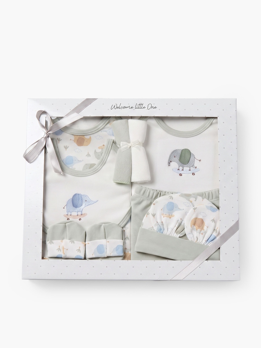 Set of 9 Clothing Gift Set with Elephant Print