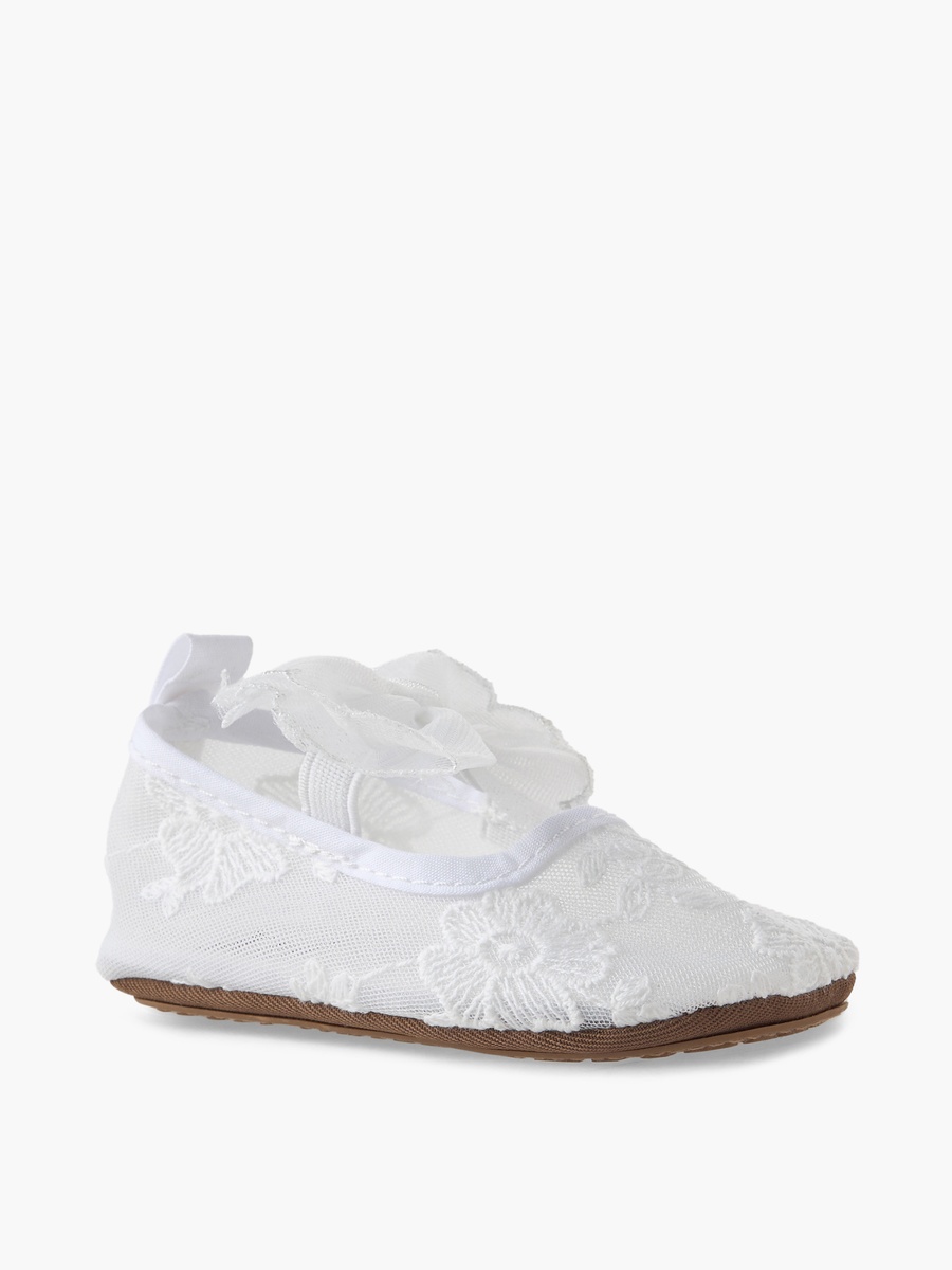 Booties with Elasticated Strap, Embroidered