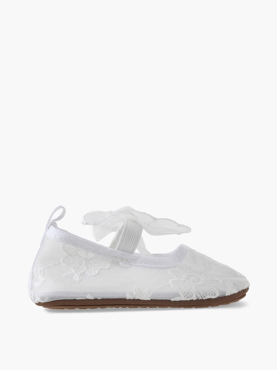 Booties with Elasticated Strap, Embroidered