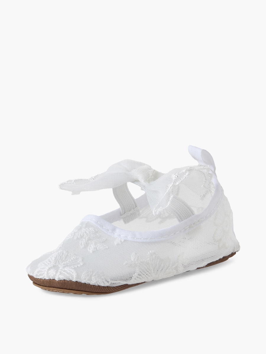 Booties with Elasticated Strap, Embroidered