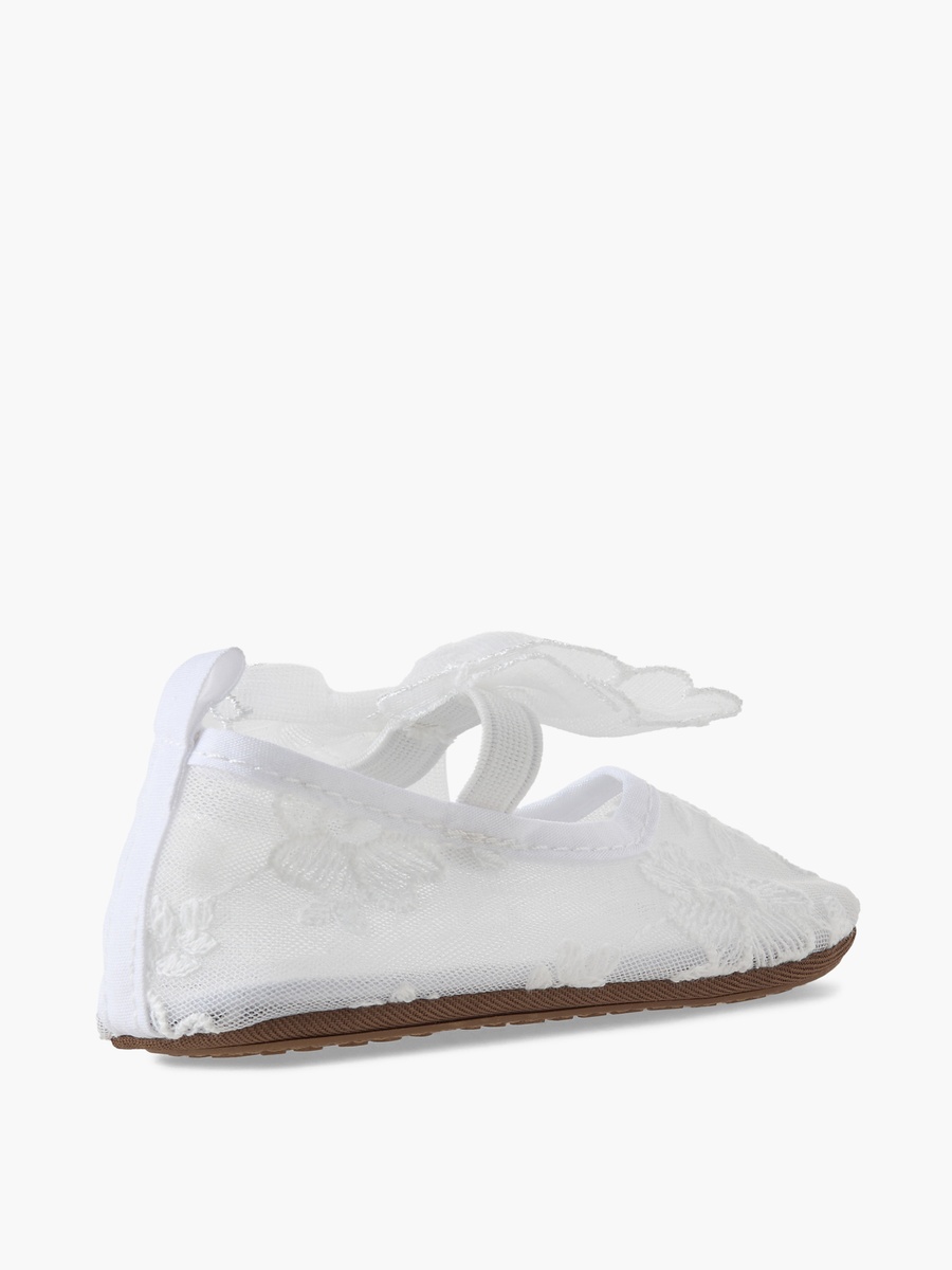 Booties with Elasticated Strap, Embroidered