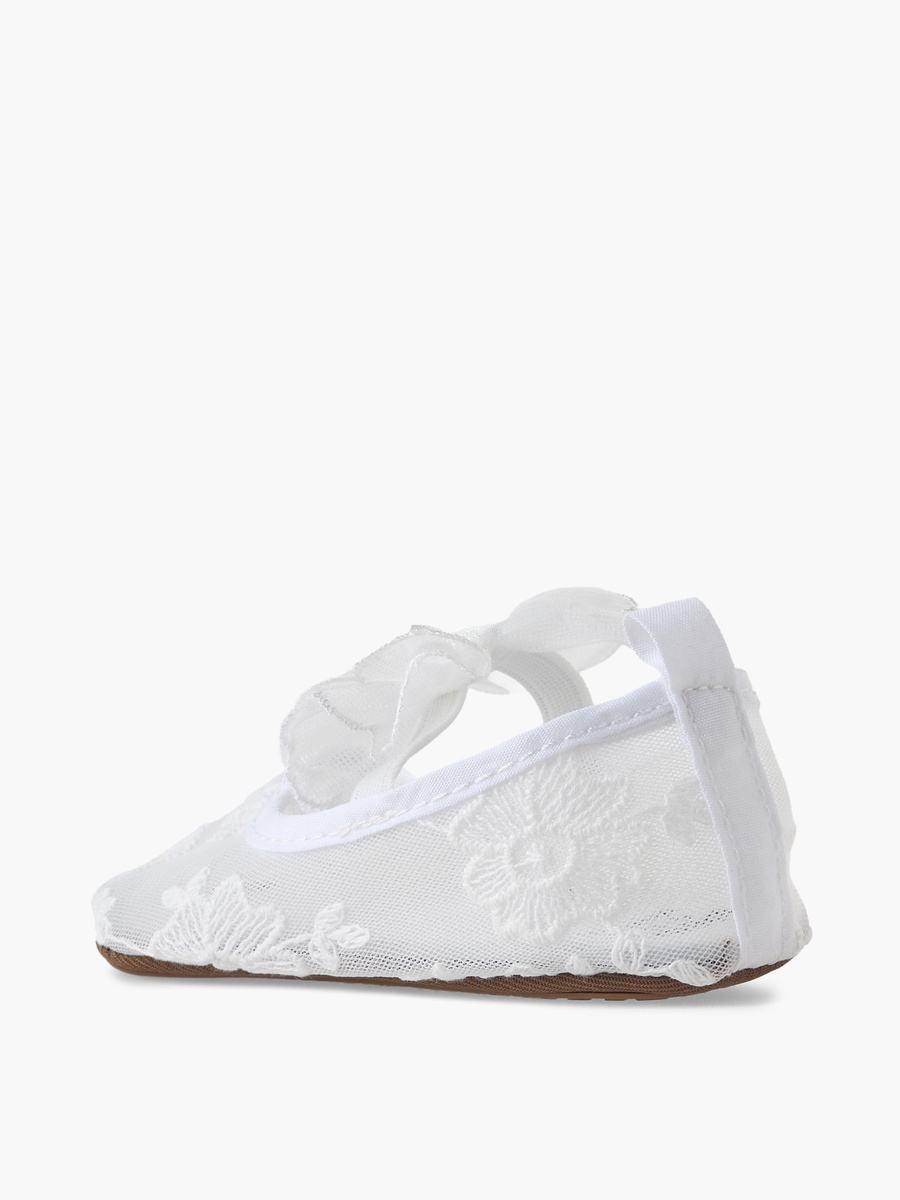 Booties with Elasticated Strap, Embroidered