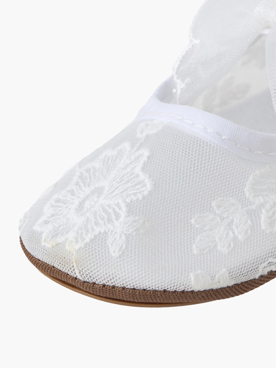 Booties with Elasticated Strap, Embroidered