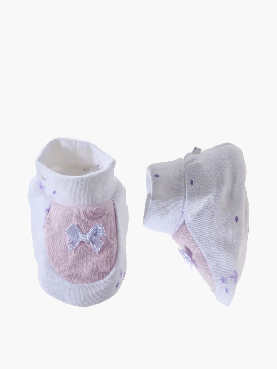 Booties with Bow Accent, Floral Print