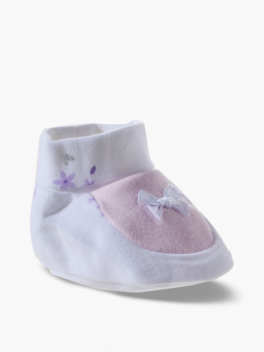 Booties with Bow Accent, Floral Print