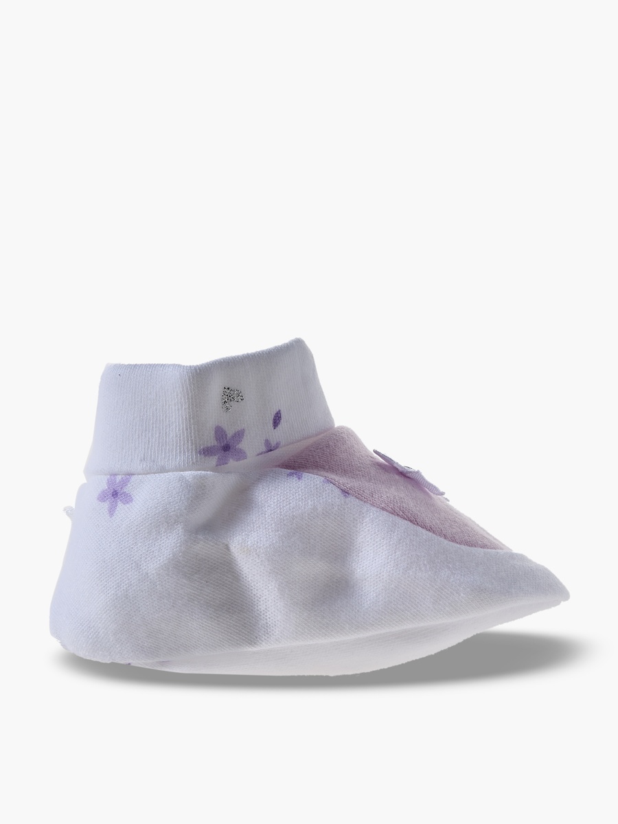 Booties with Bow Accent, Floral Print