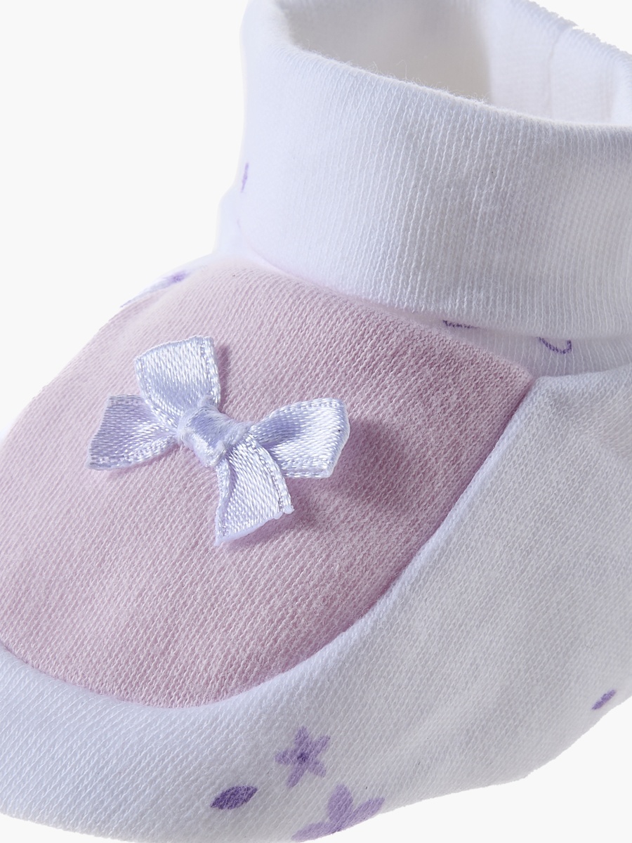Booties with Bow Accent, Floral Print