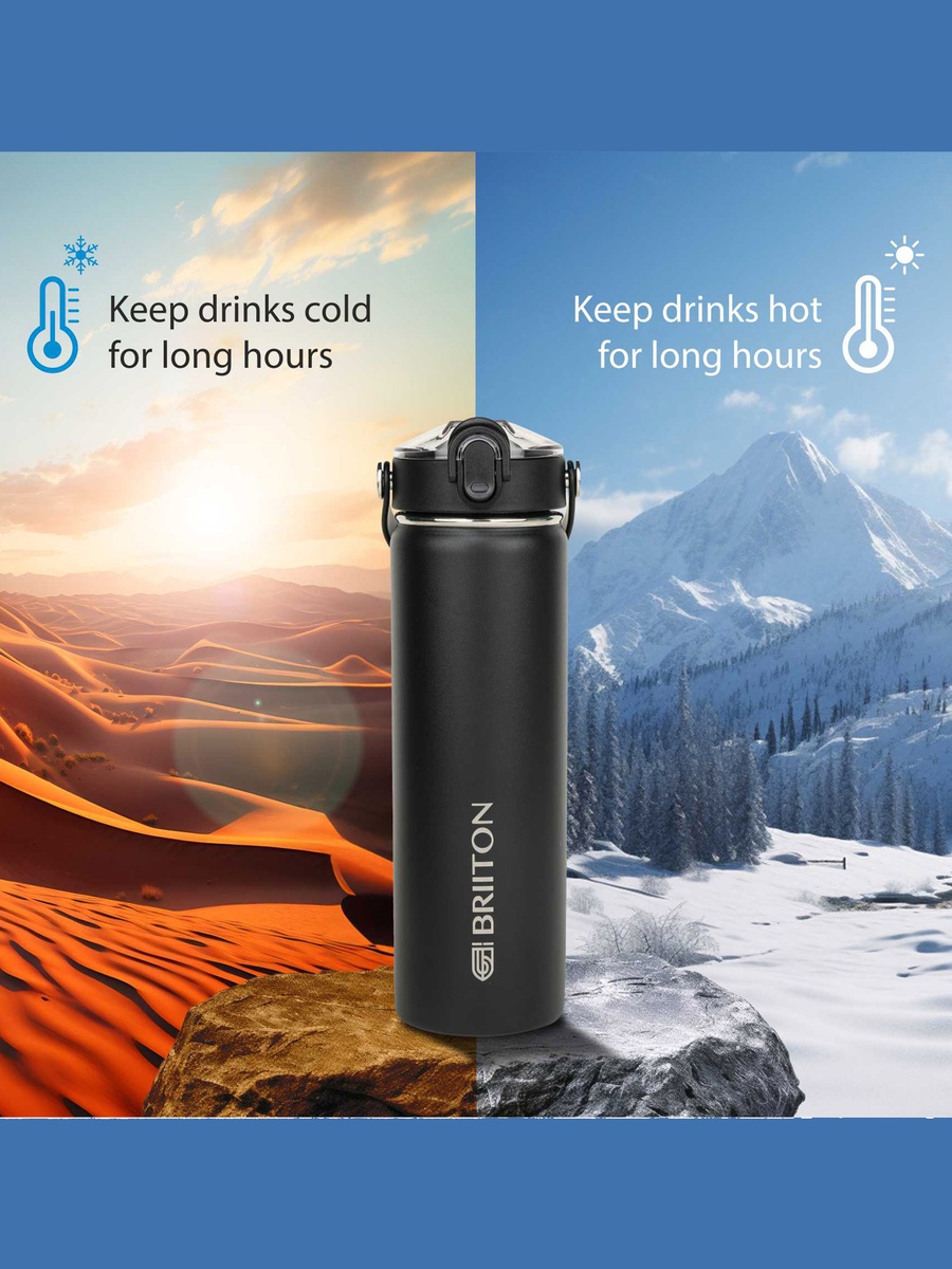 Logo Print Insulated Stainless Steel Water Bottle - 750 ml