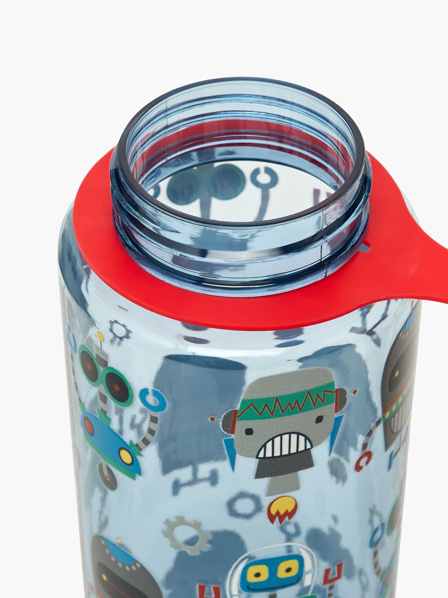 Robot Print Water Bottle with Spray