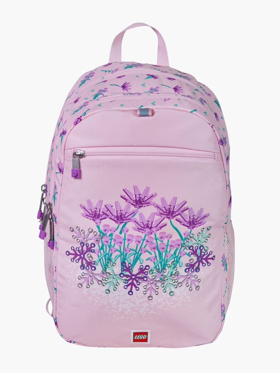 Floral Print Backpack with Adjustable Straps and Zip Closure - 44x34x28 cms