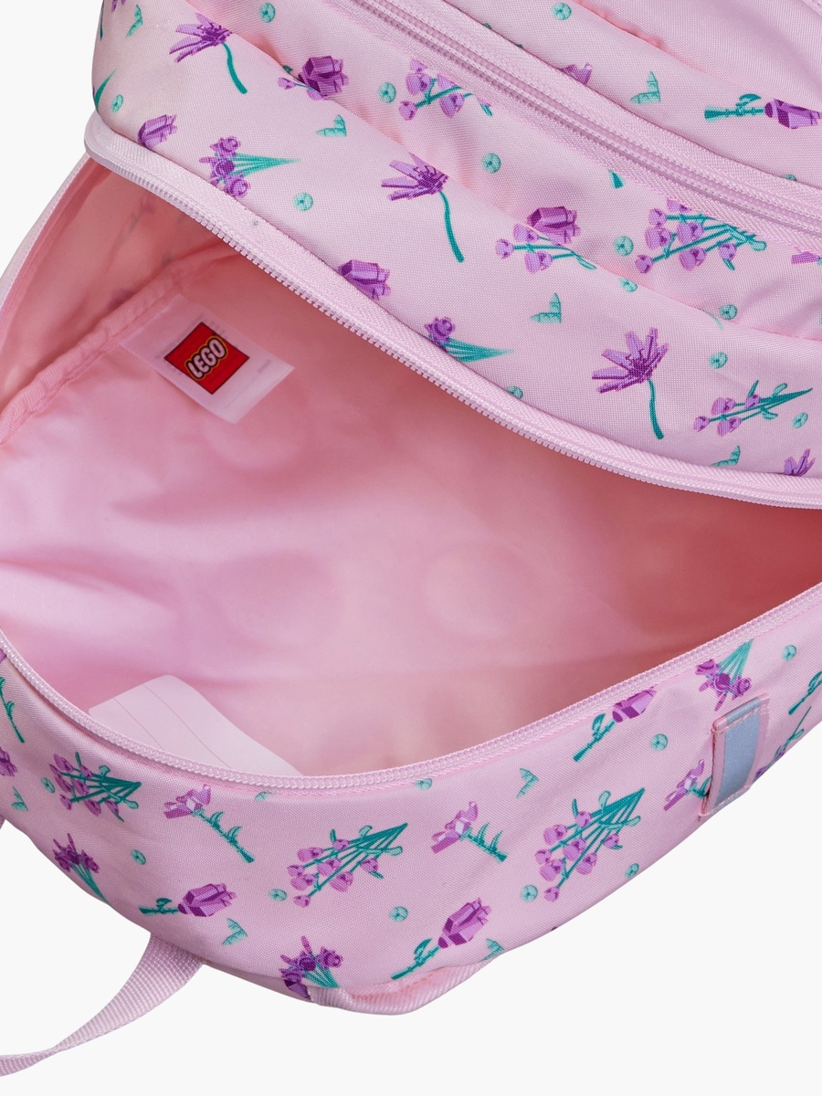 Floral Print Backpack with Adjustable Straps and Zip Closure - 44x34x28 cms