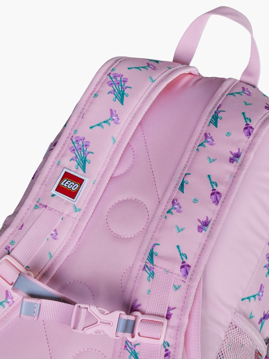 Floral Print Backpack with Adjustable Straps and Zip Closure - 44x34x28 cms