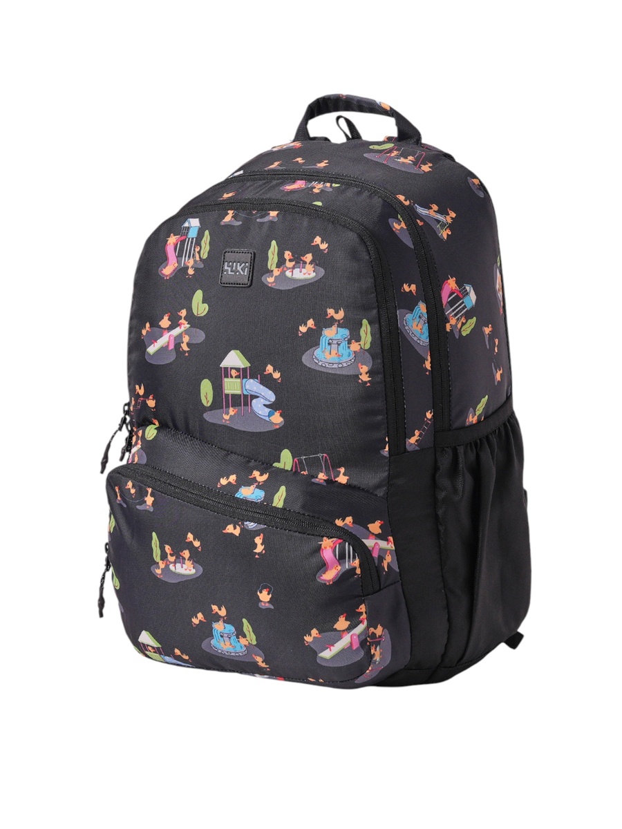 Wiki Duck Print School Backpack with Adjustable Shoulder Straps - 17x17x42 cms