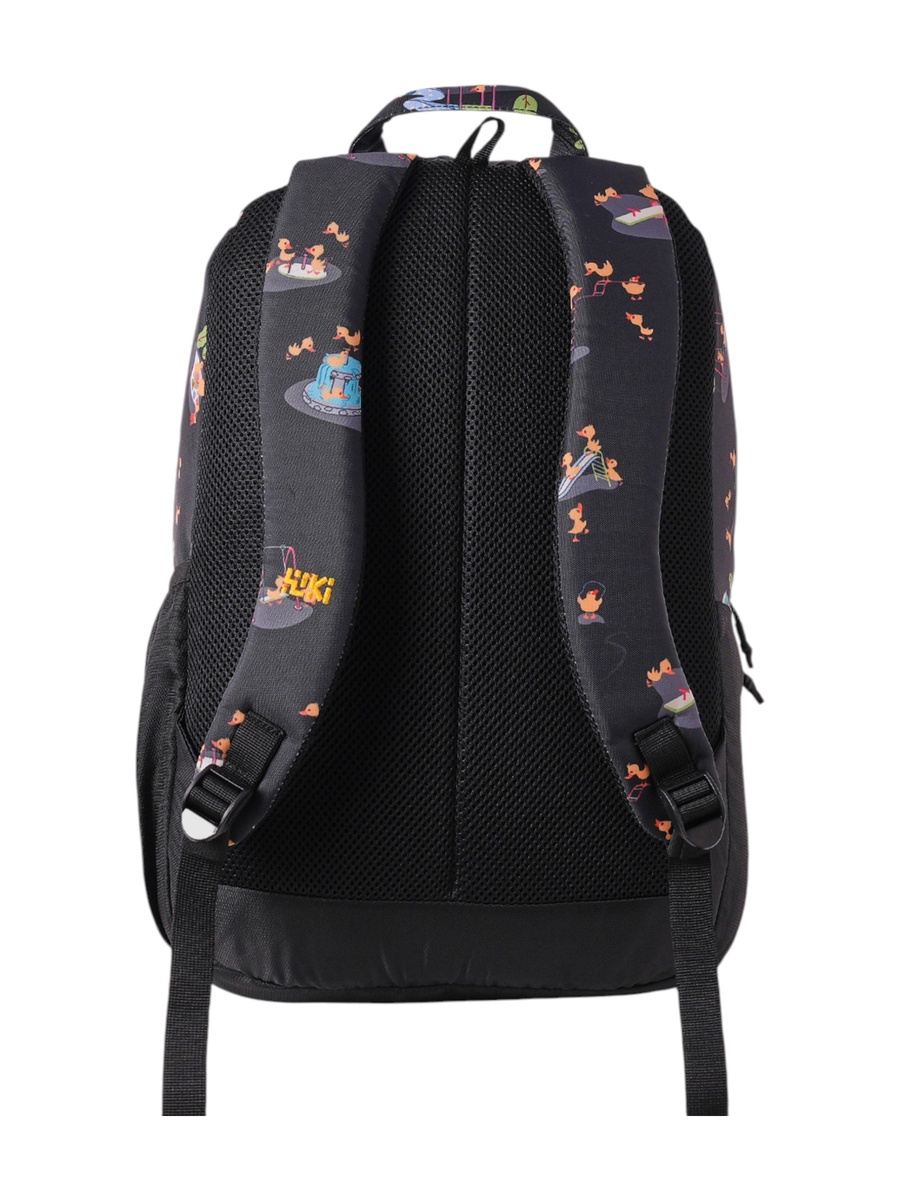 Wiki Duck Print School Backpack with Adjustable Shoulder Straps - 17x17x42 cms