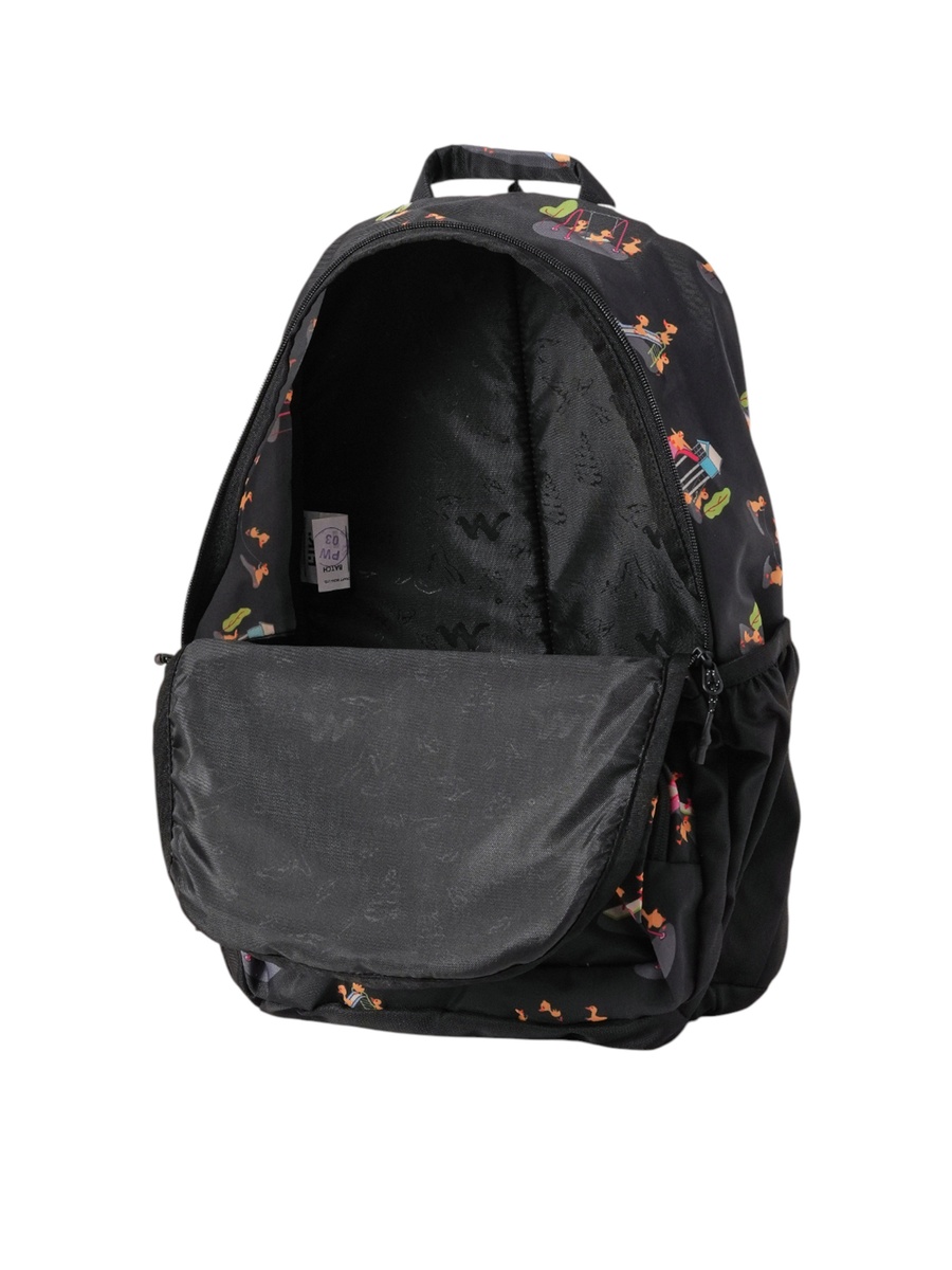 Wiki Duck Print School Backpack with Adjustable Shoulder Straps - 17x17x42 cms