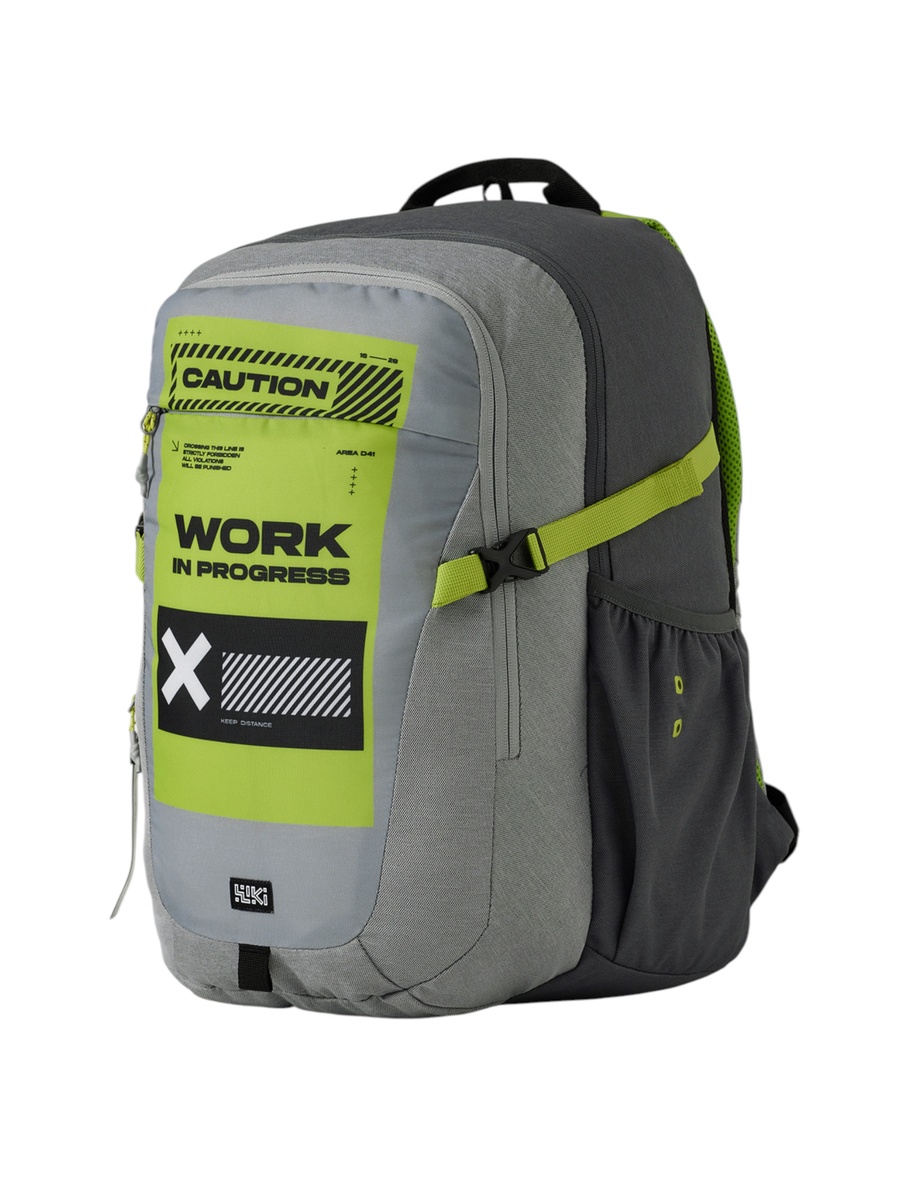 Wiki Printed Backpack with Adjustable Straps and Zip Closure - 23x23x47 cms