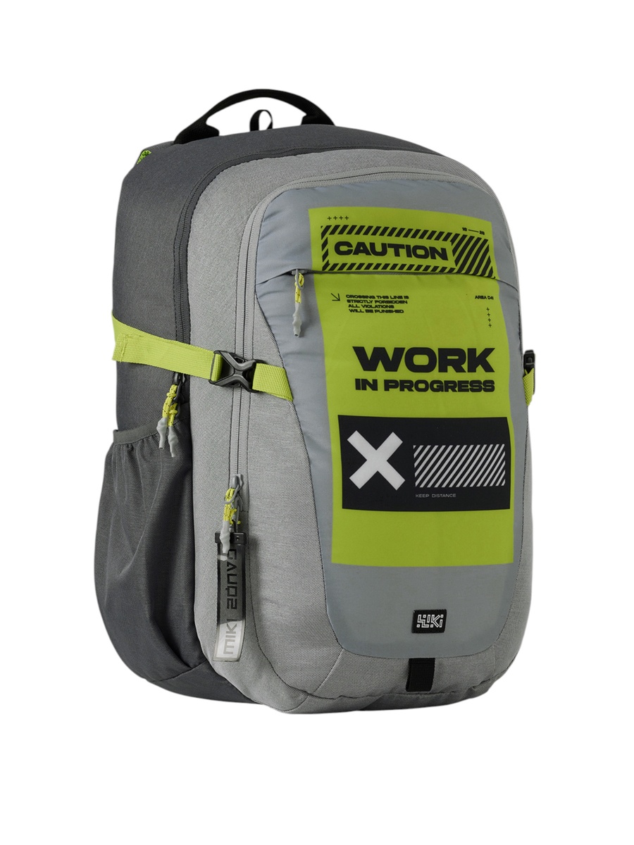 Wiki Printed Backpack with Adjustable Straps and Zip Closure - 23x23x47 cms