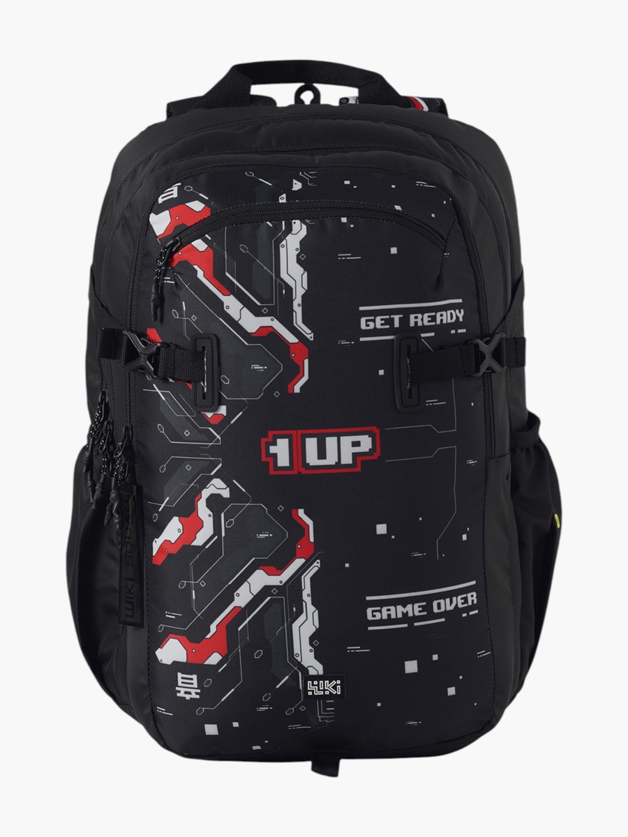 Wiki Gamer Print Backpack with Padded Straps - 25x25x50 cms