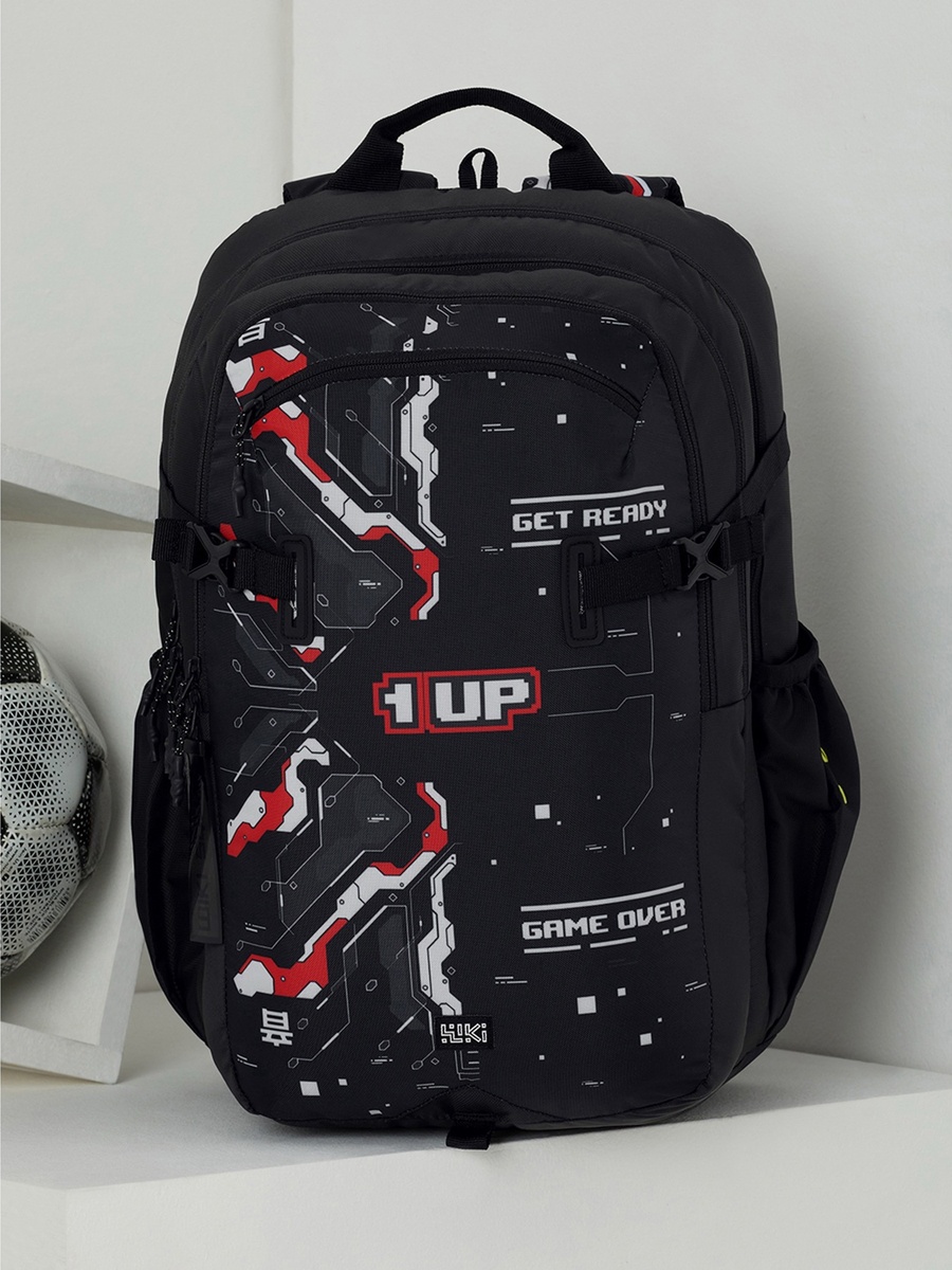 Wiki Gamer Print Backpack with Padded Straps - 25x25x50 cms