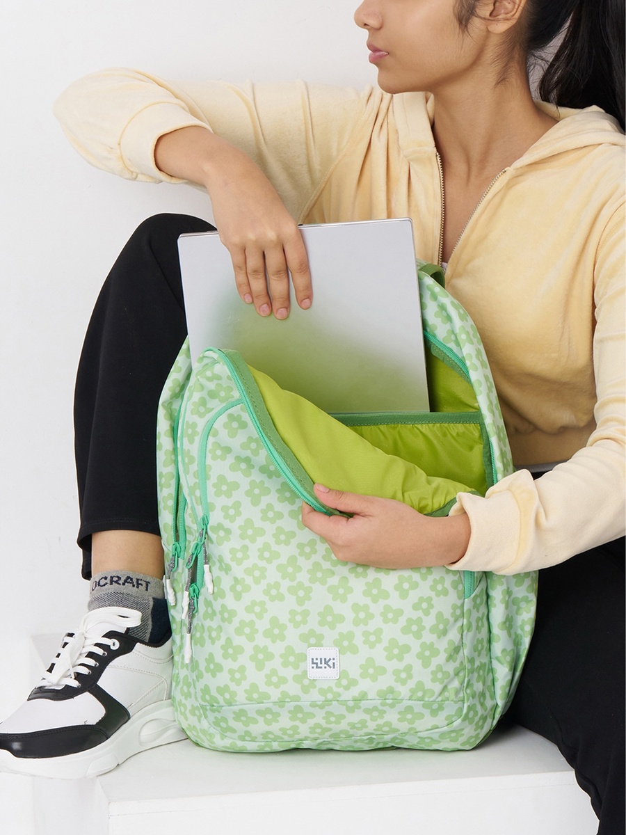 Wiki Floral Print School Backpack with Coin Pouch - 22x22x44 cm