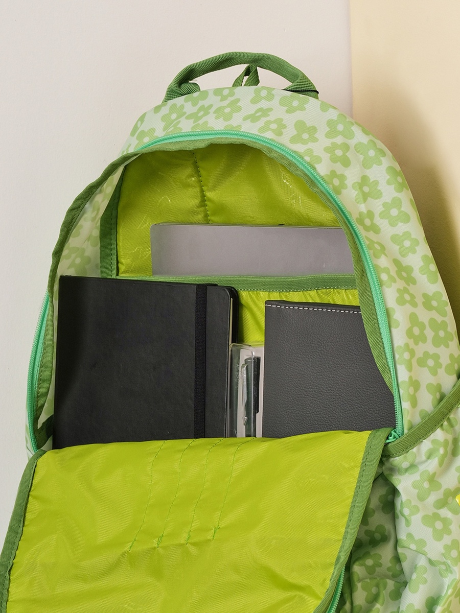 Wiki Floral Print School Backpack with Coin Pouch - 22x22x44 cm