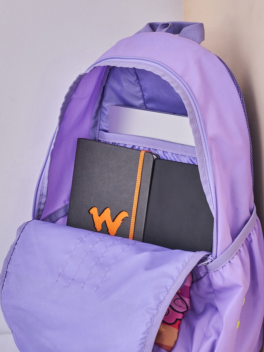Wiki Unicorn Print Backpack with Adjustable Straps and Zip Closure - 22x22x44 cms