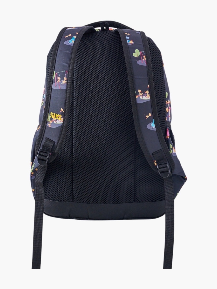 Wiki Printed Backpack with Detachable Pouch and Zip Closure - 23x23x44 cms