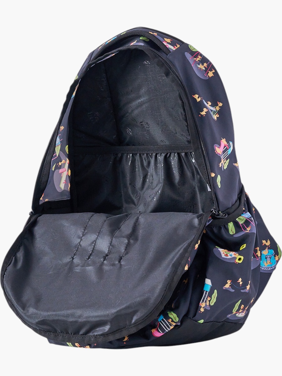 Wiki Printed Backpack with Detachable Pouch and Zip Closure - 23x23x44 cms