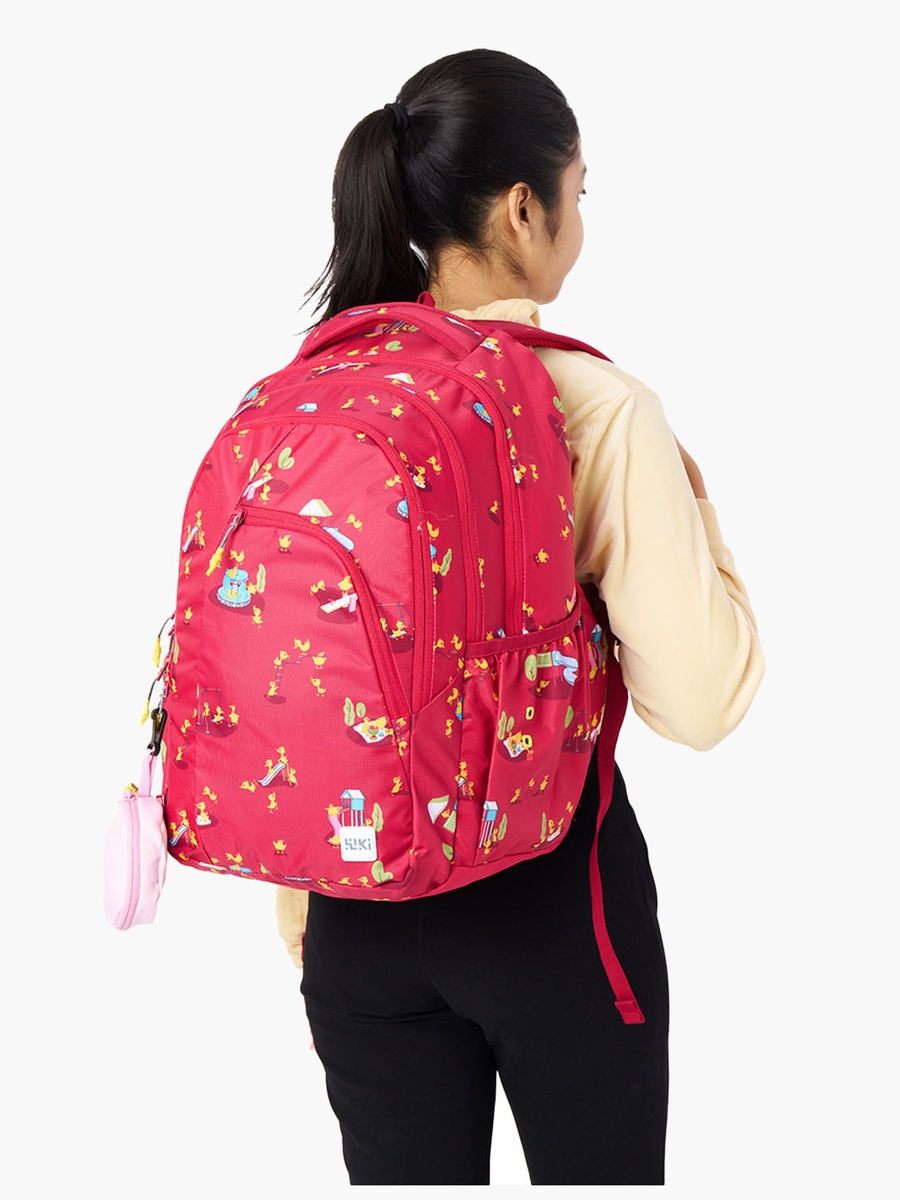 Wiki Printed School Backpack with Coin Pouch - 23x23x44 cms