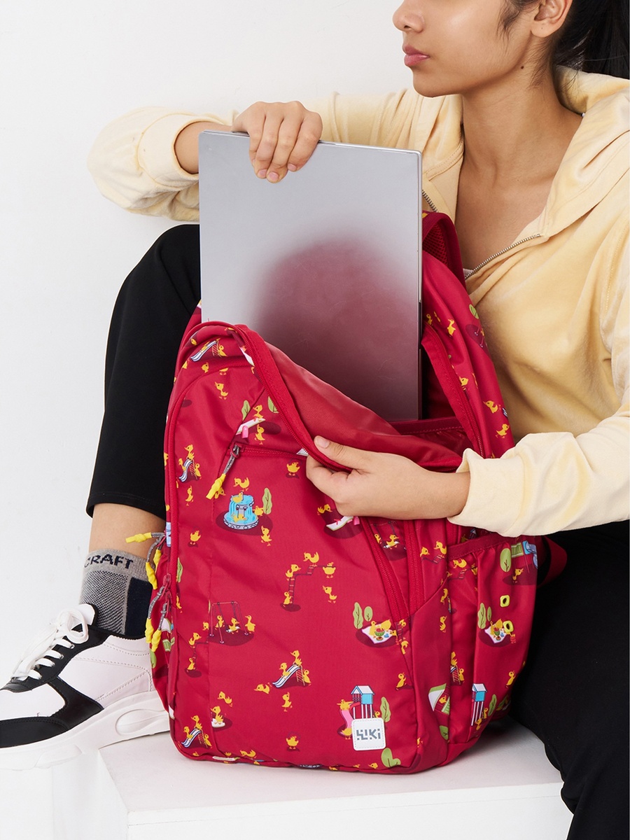 Wiki Printed School Backpack with Coin Pouch - 23x23x44 cms