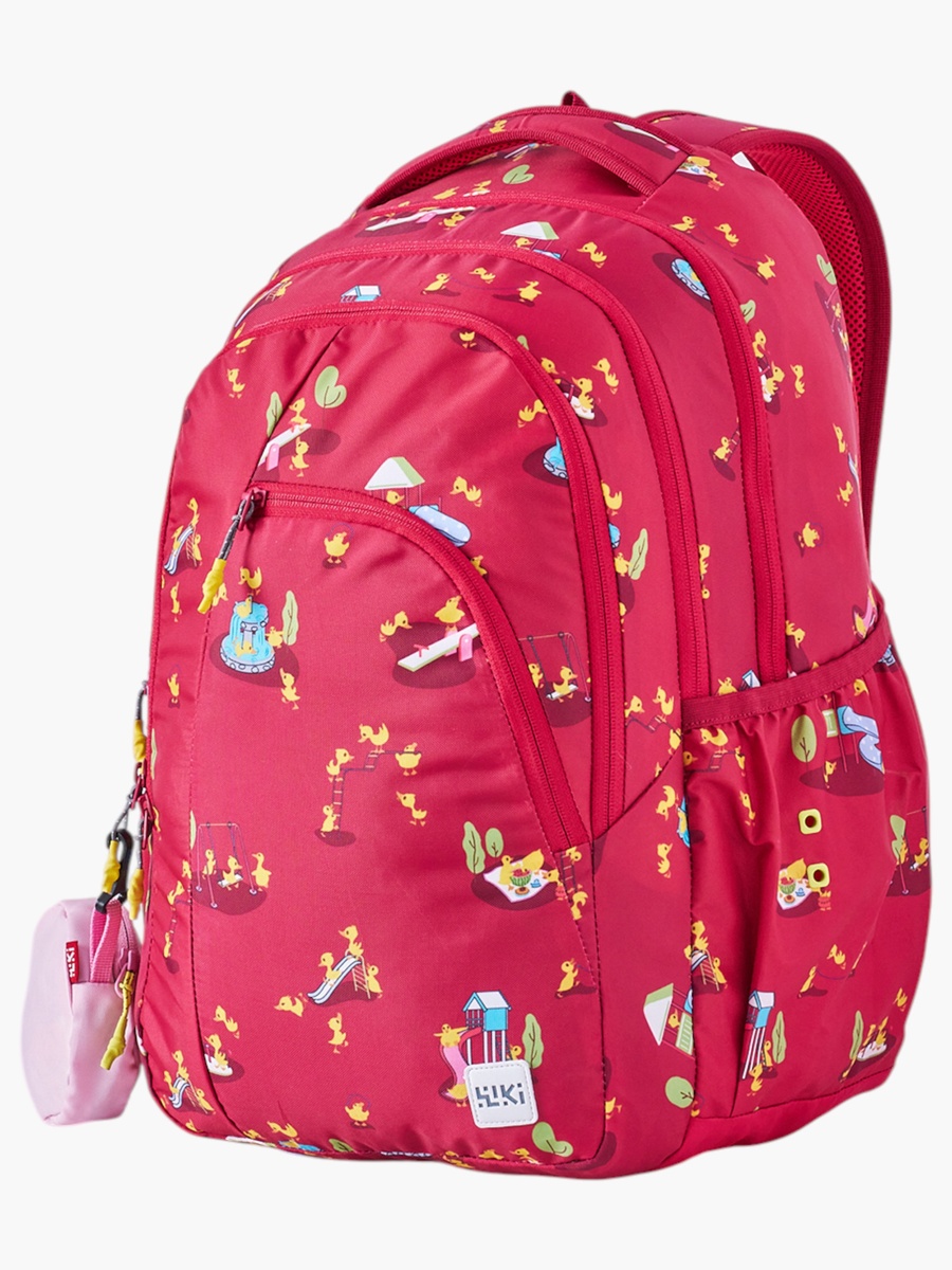 Wiki Printed School Backpack with Coin Pouch - 23x23x44 cms