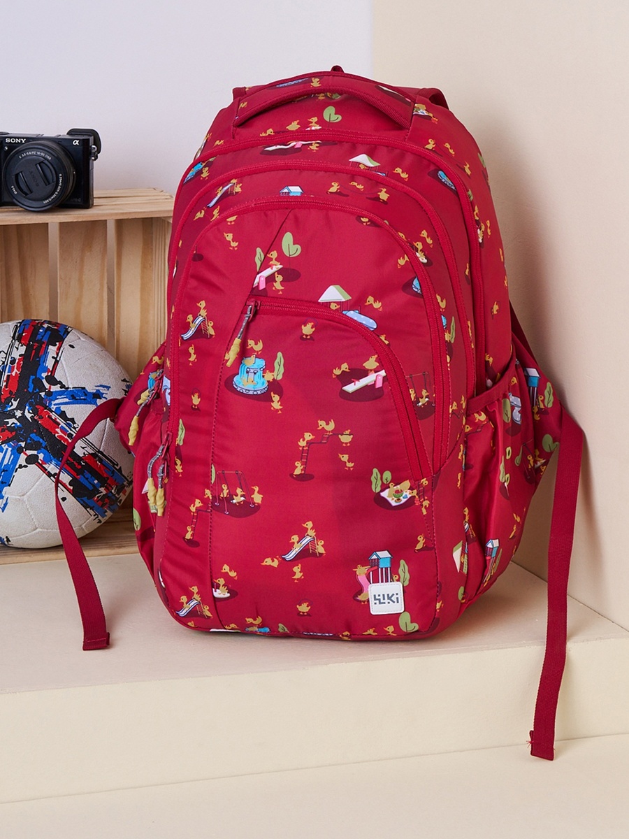 Wiki Printed School Backpack with Coin Pouch - 23x23x44 cms