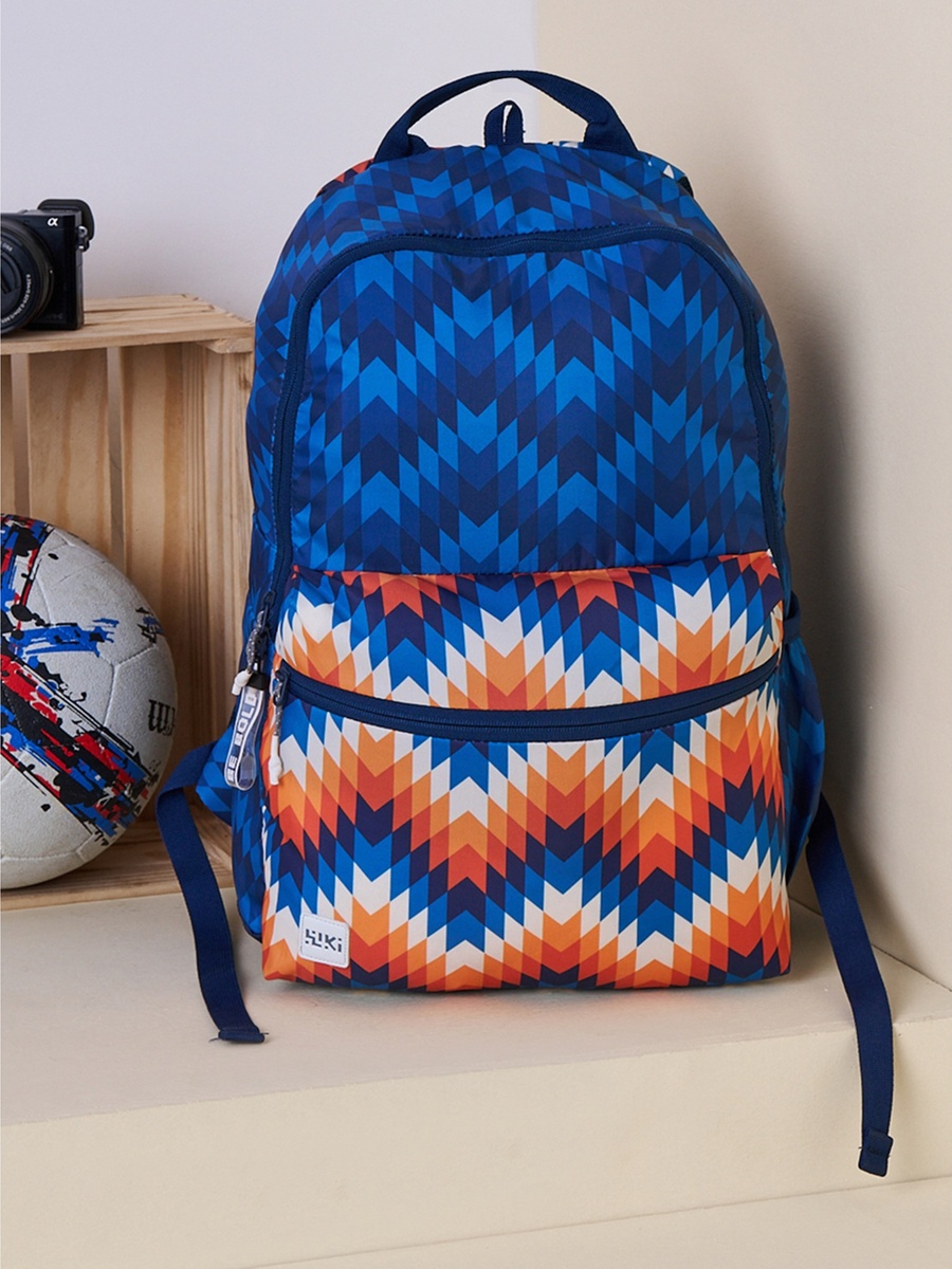 Wiki Printed School Backpack with Adjustable Shoulder Straps - 13x13x46 cms