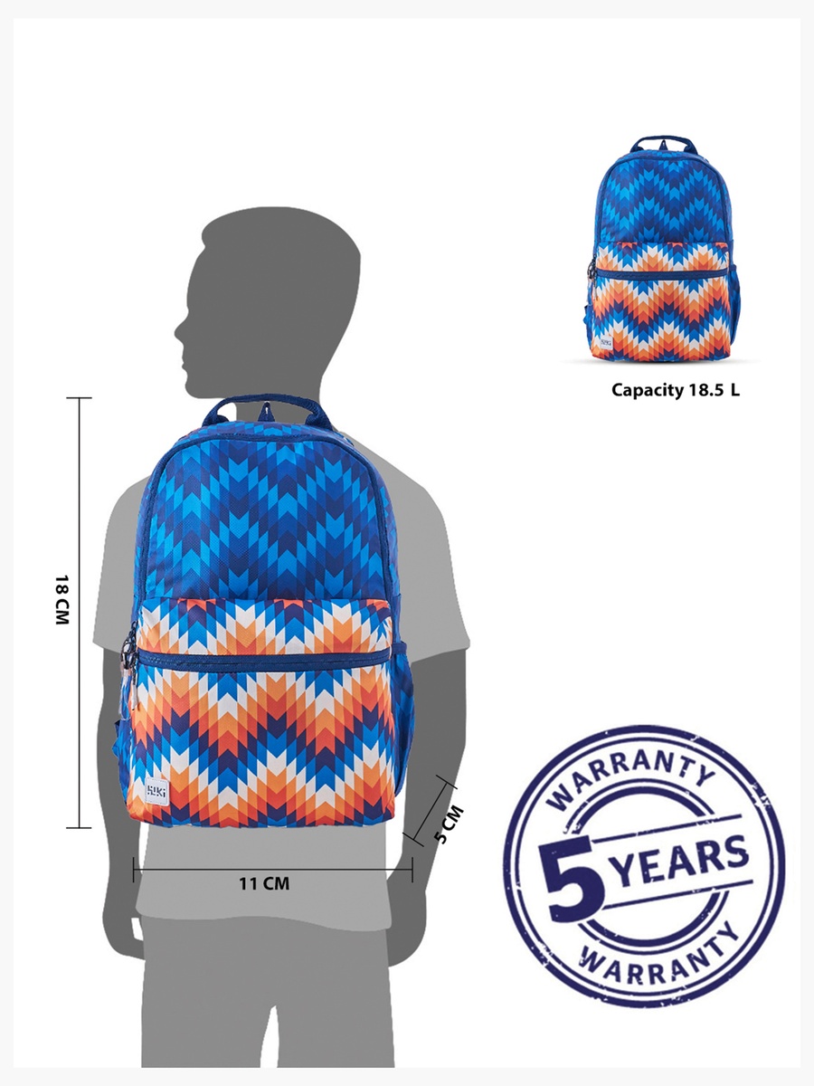 Wiki Printed School Backpack with Adjustable Shoulder Straps - 13x13x46 cms
