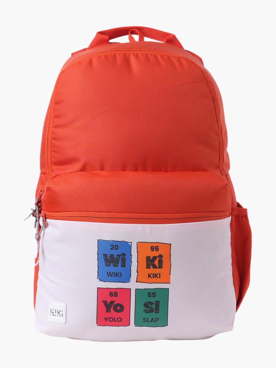 Wiki Colourblock Printed Backpack with Padded Straps - 5x11x18 cms