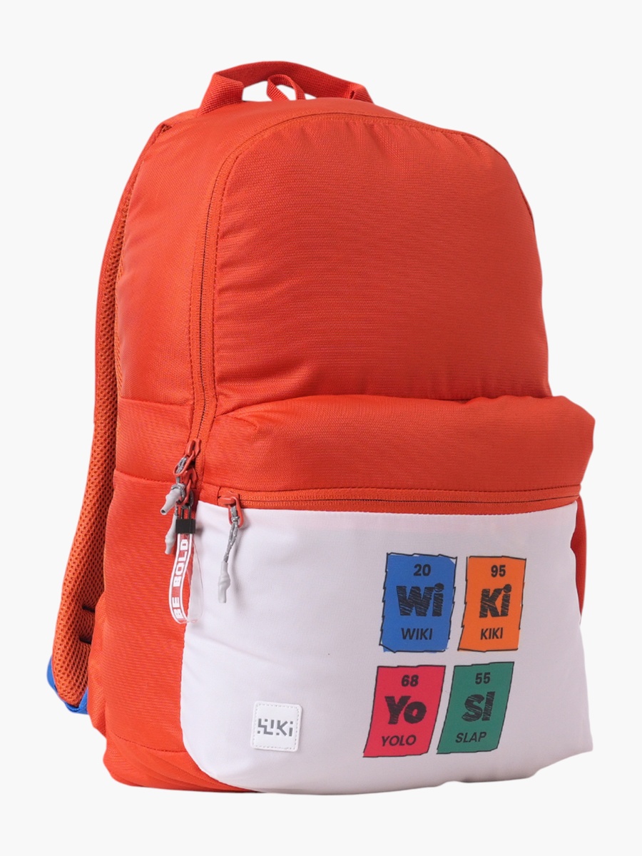 Wiki Colourblock Printed Backpack with Padded Straps - 5x11x18 cms
