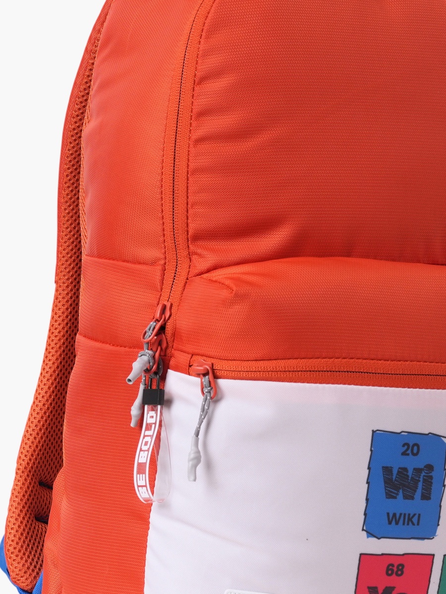 Wiki Colourblock Printed Backpack with Padded Straps - 5x11x18 cms