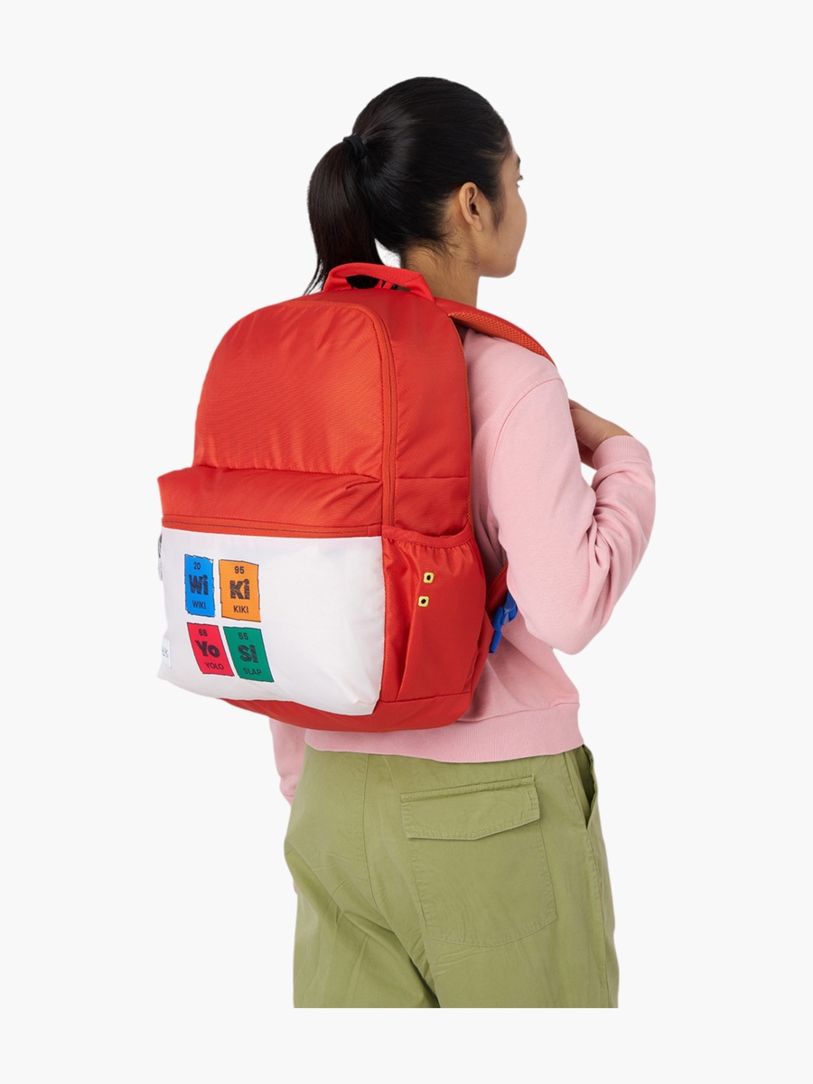 Wiki Colourblock Printed Backpack with Padded Straps - 5x11x18 cms