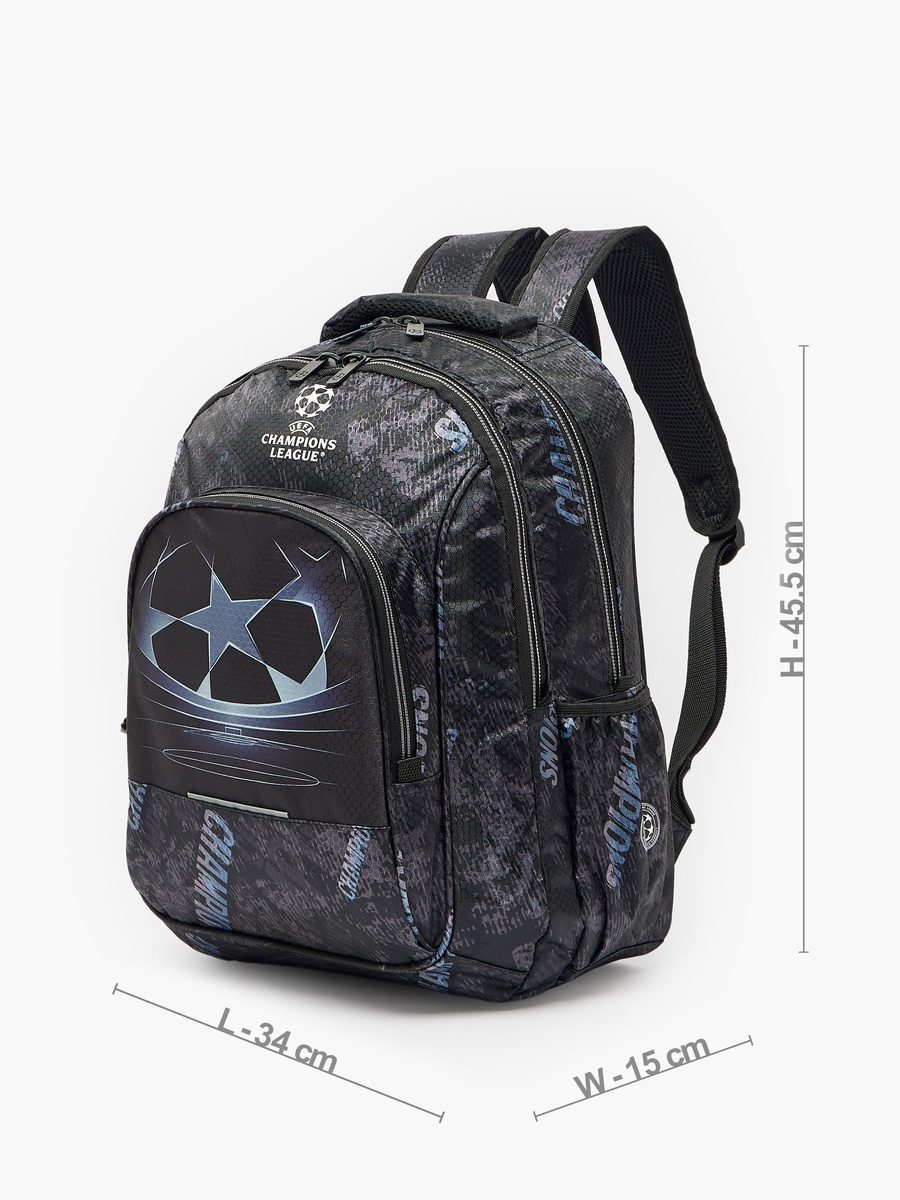 Football Print Backpack with Padded Straps - 18 inches