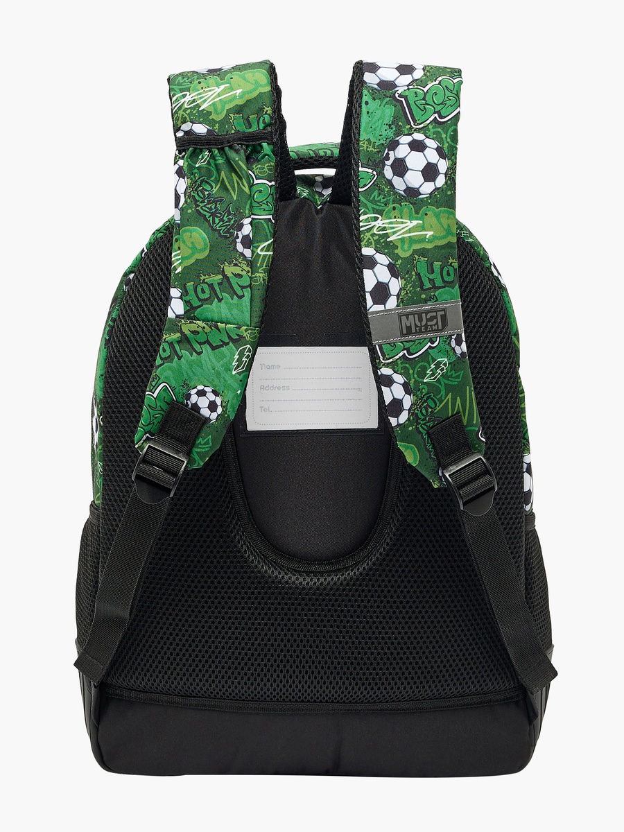 Football Print Backpack with Padded Straps - 17 inches