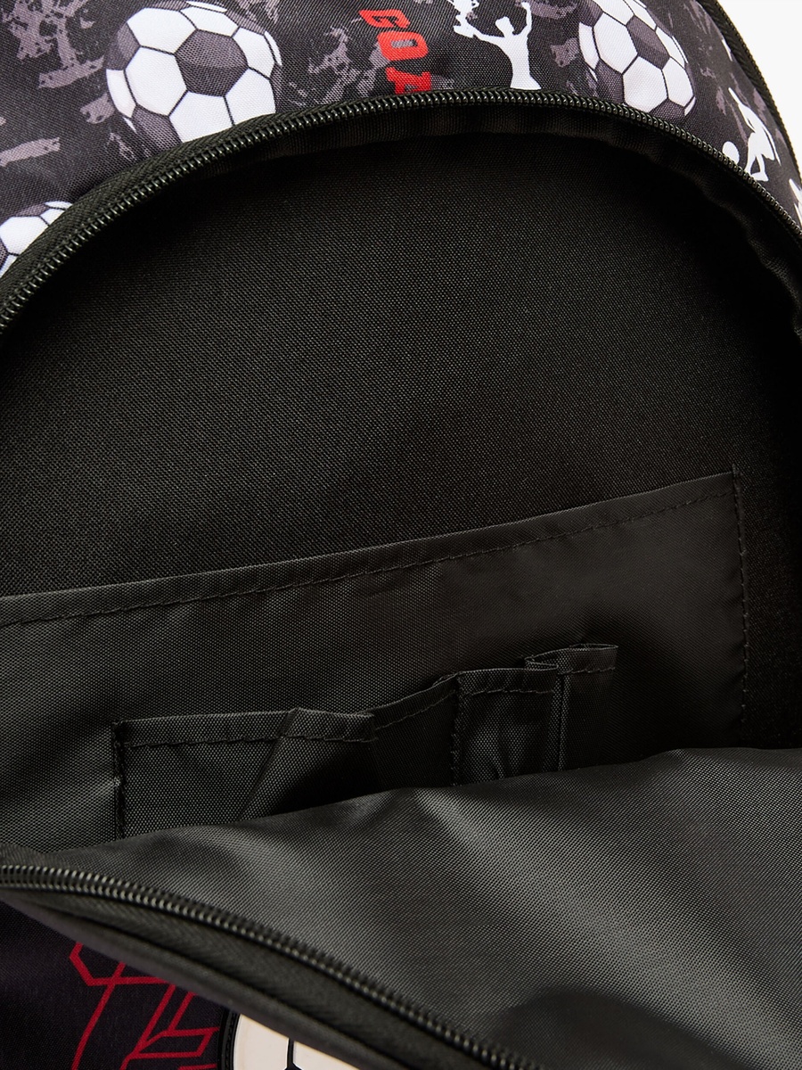 Football Print Backpack with Adjustable Shoulder Straps - 17 inches