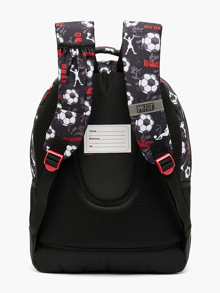 Football Print Backpack with Adjustable Shoulder Straps - 17 inches