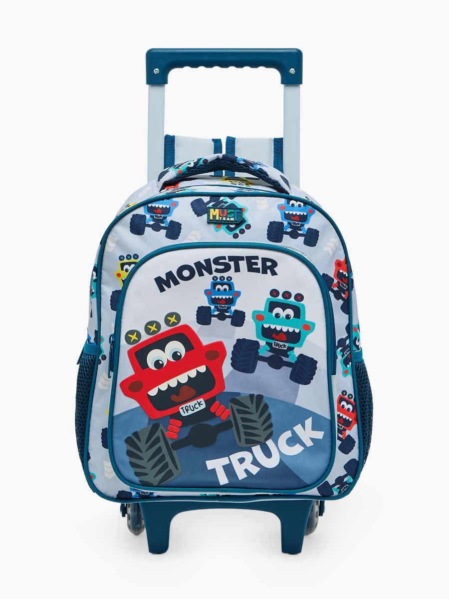 Printed 3-Piece School Trolley Bag Set with Lunch Bag - 12 inches