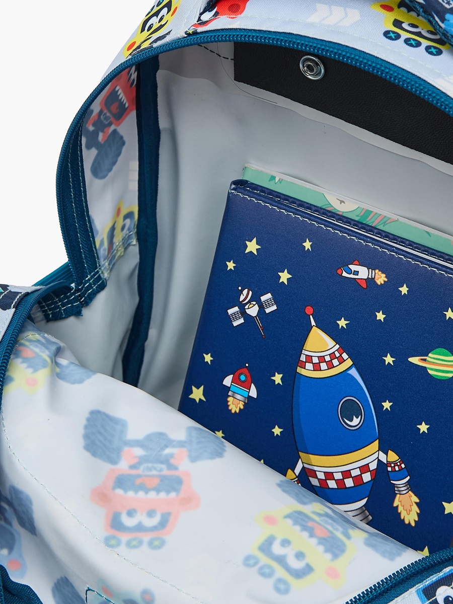 Printed 3-Piece School Trolley Bag Set with Lunch Bag - 12 inches